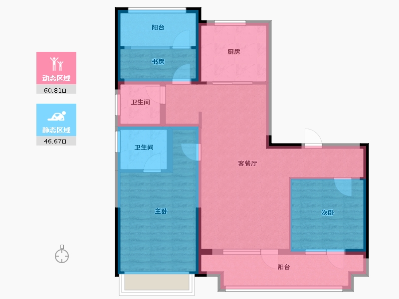 山东省-青岛市-胶州凯旋门-95.20-户型库-动静分区