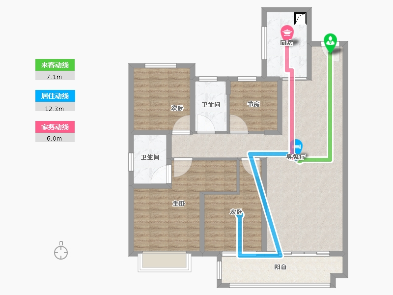 江苏省-宿迁市-新城·玺樾府-112.00-户型库-动静线