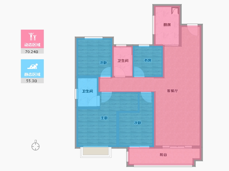 江苏省-宿迁市-新城·玺樾府-112.00-户型库-动静分区