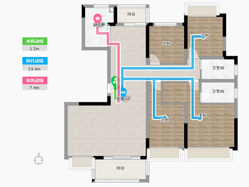 四川省-成都市-电建地产洺悦御府-99.00-户型库-动静线