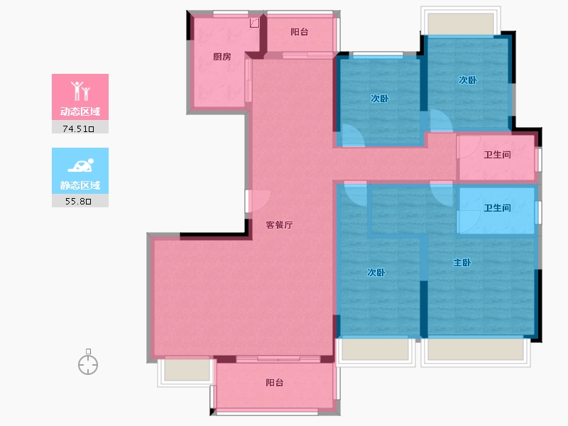 四川省-成都市-电建地产洺悦御府-99.00-户型库-动静分区