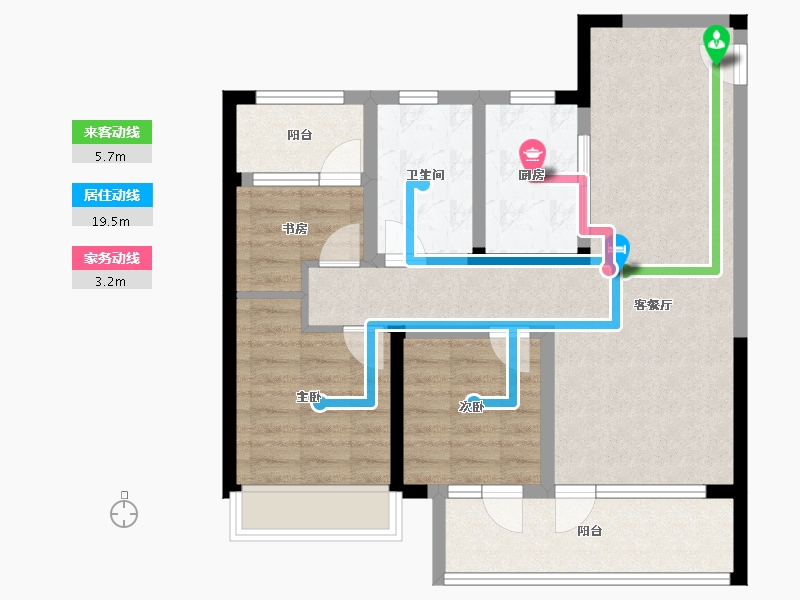 山东省-青岛市-胶州凯旋门-79.20-户型库-动静线