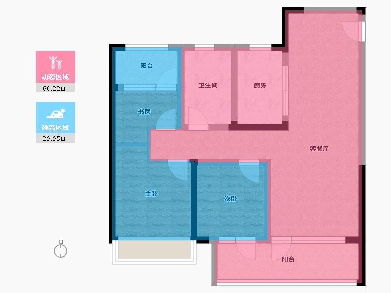 山东省-青岛市-胶州凯旋门-79.20-户型库-动静分区