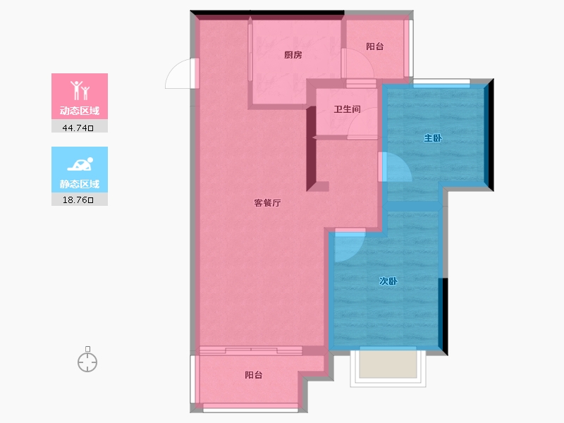 重庆-重庆市-金科禹洲府-55.60-户型库-动静分区