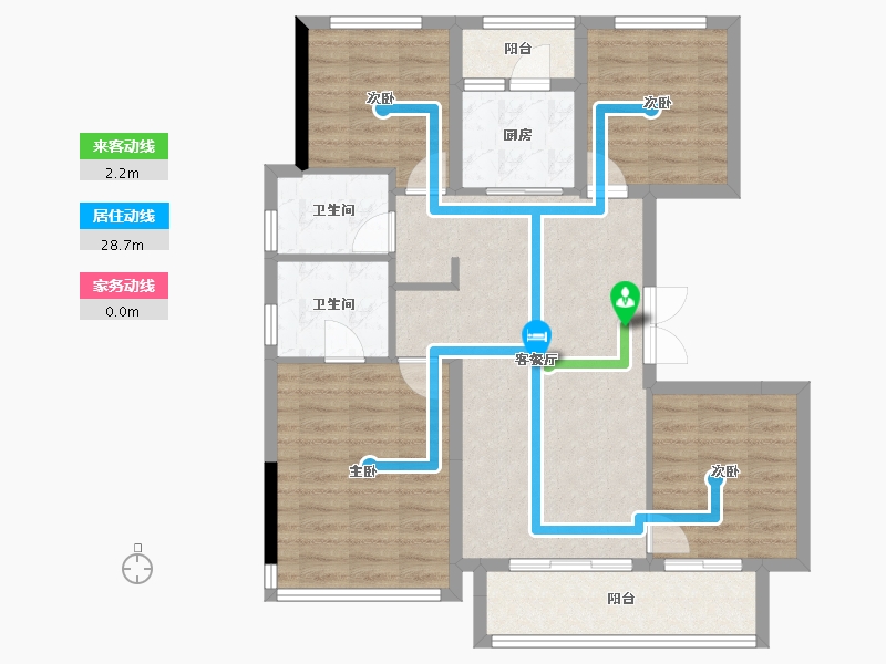 重庆-重庆市-城海滨江春城-92.53-户型库-动静线