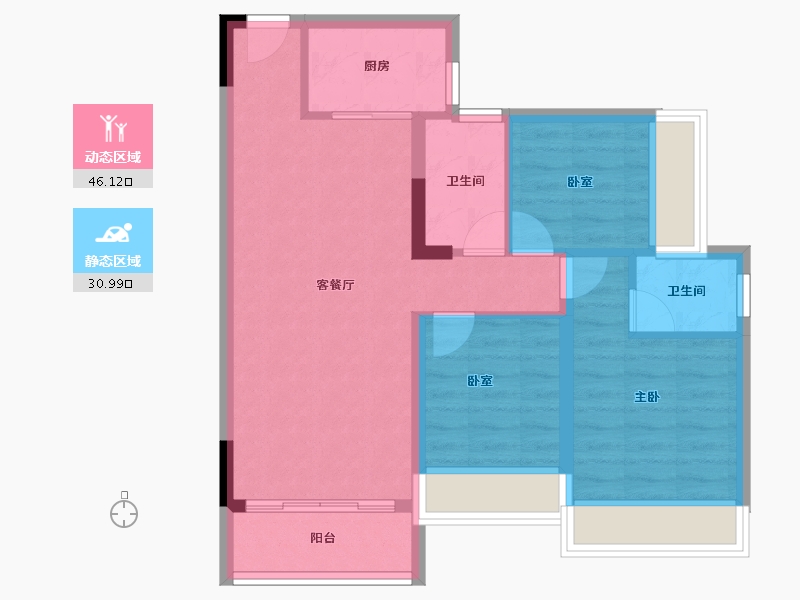 广东省-惠州市-康馨华府-68.67-户型库-动静分区