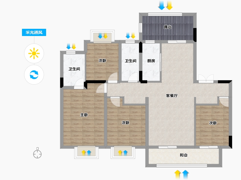 江苏省-徐州市-大华潘安湖首府-113.66-户型库-采光通风