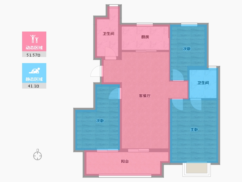 重庆-重庆市-万科未来星光-84.90-户型库-动静分区