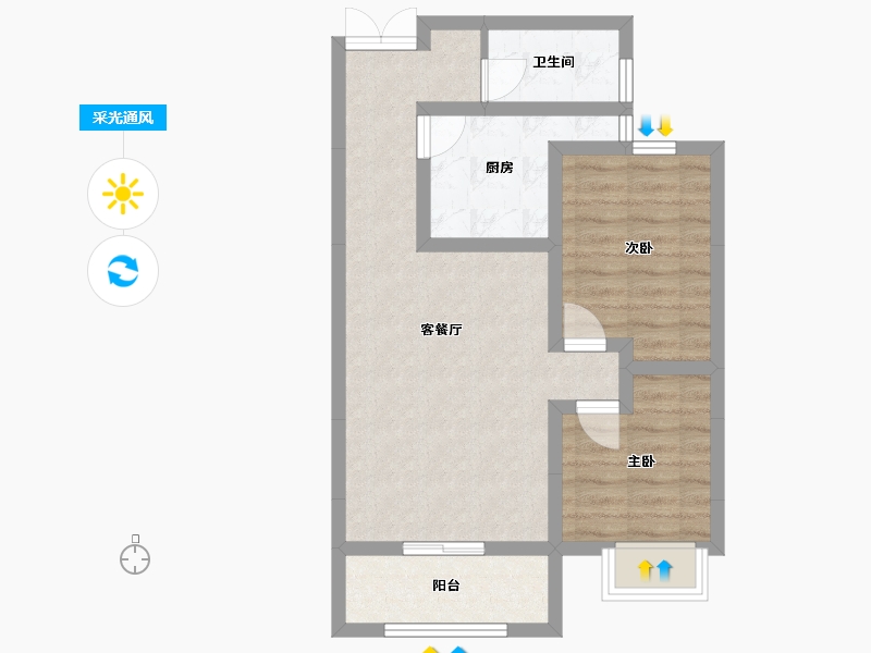 甘肃省-兰州市-永生紫御华府-66.10-户型库-采光通风