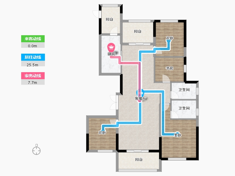 浙江省-绍兴市-绿城明月春江-128.19-户型库-动静线