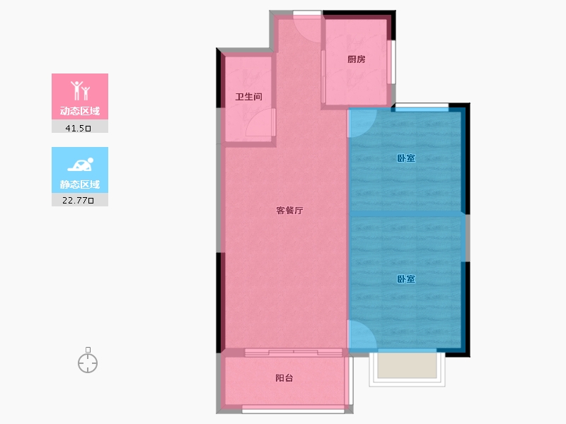 云南省-昆明市-翰文九万里-58.39-户型库-动静分区