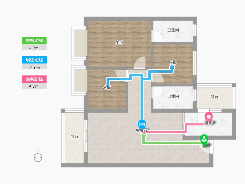 云南省-昆明市-大华公园天下-76.86-户型库-动静线