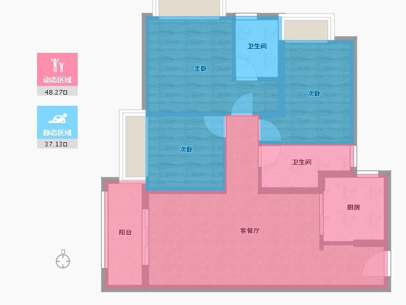 云南省-昆明市-大华公园天下-76.00-户型库-动静分区