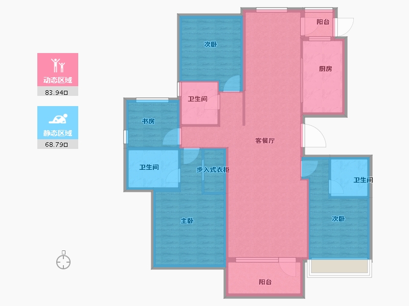 山东省-青岛市-青岛海信依云小镇-138.40-户型库-动静分区