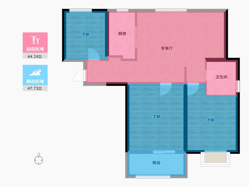 江苏省-徐州市-中钰翡翠天境-82.31-户型库-动静分区