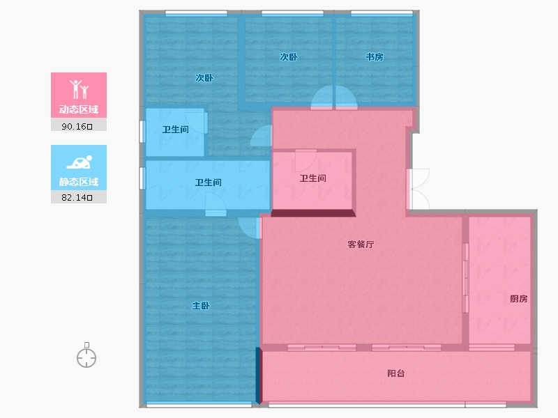 重庆-重庆市-重庆融创壹号院-156.99-户型库-动静分区