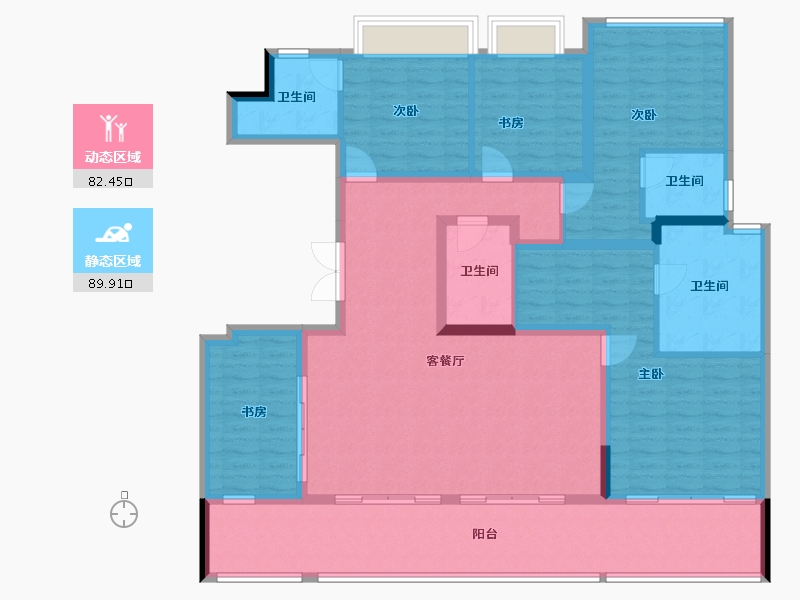 重庆-重庆市-重庆融创壹号院-155.69-户型库-动静分区