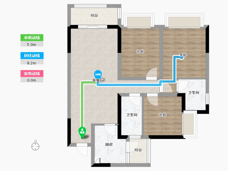 四川省-成都市-置信国色天乡鹭湖宫10区-78.42-户型库-动静线