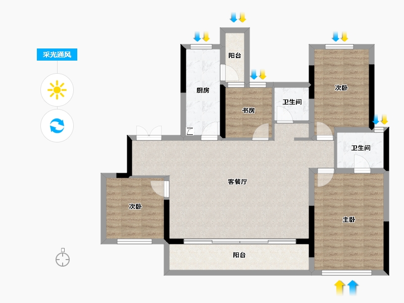 四川省-成都市-德商天骄城学府-105.15-户型库-采光通风