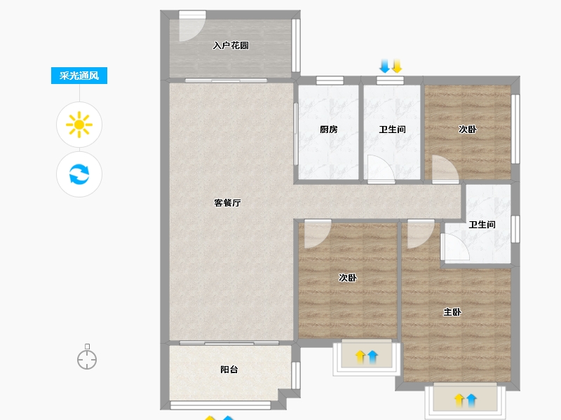 广东省-广州市-南沙悠山时光-87.00-户型库-采光通风