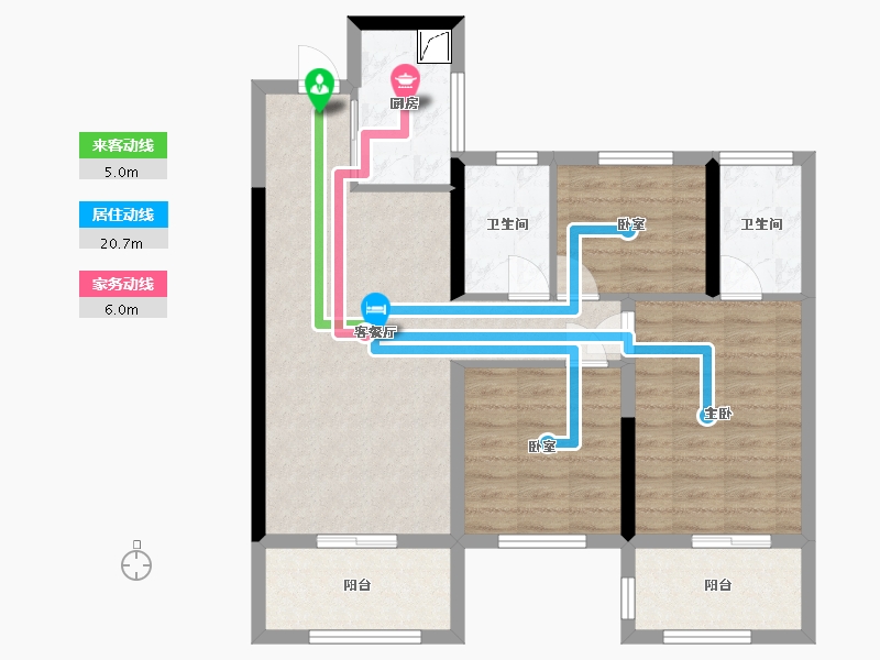 湖南省-长沙市-保利天汇-88.80-户型库-动静线