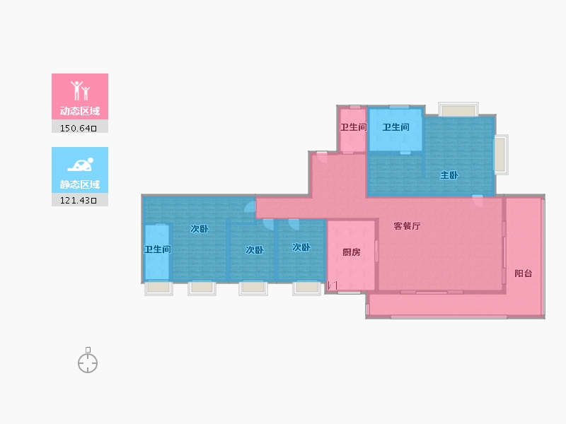 湖南省-长沙市-长房·岭秀时代-249.00-户型库-动静分区