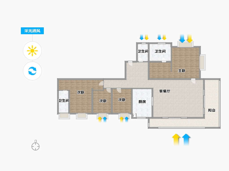 湖南省-长沙市-长房·岭秀时代-249.00-户型库-采光通风