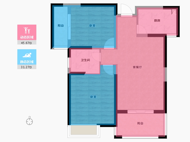 江苏省-无锡市-观山名筑-68.06-户型库-动静分区