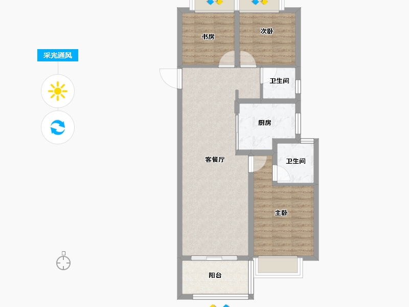 云南省-昆明市-金地商置昆悦-73.08-户型库-采光通风