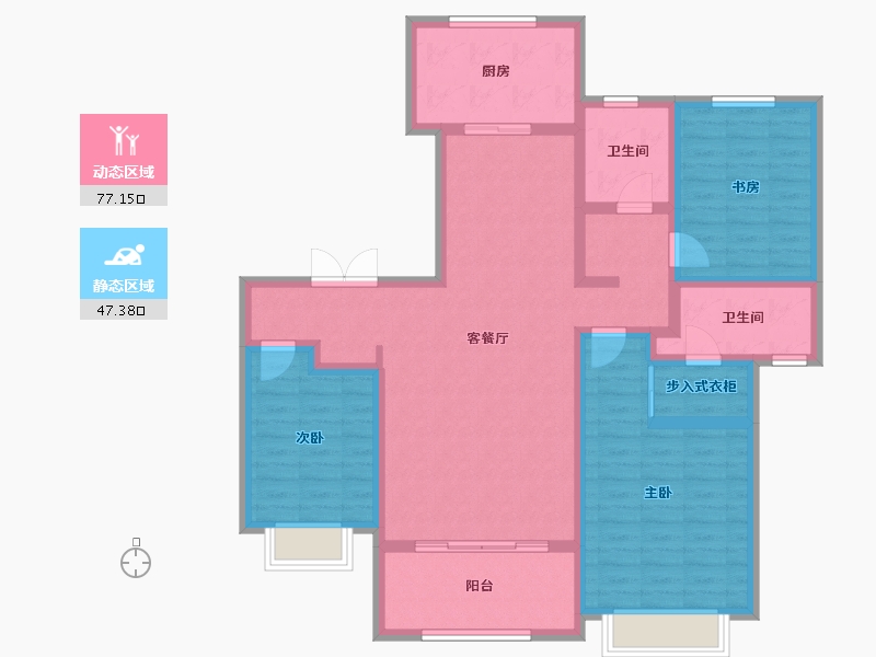 陕西省-西安市-盈泰水岸东方-110.41-户型库-动静分区