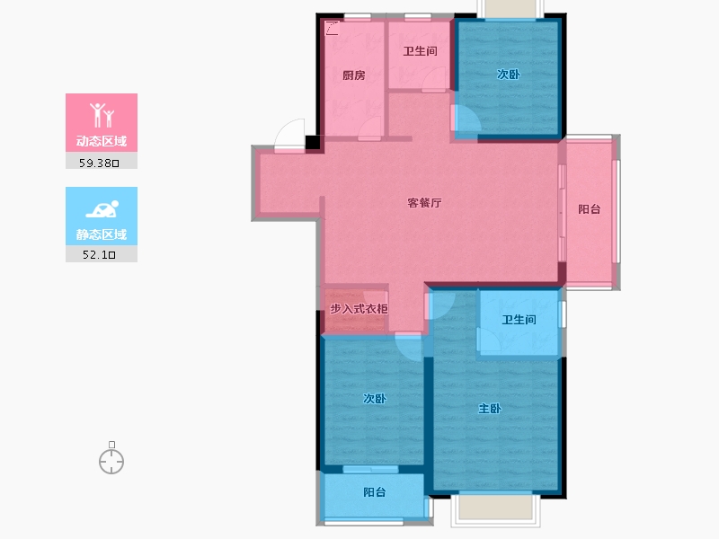 江苏省-无锡市-海尔产城创翡翠文华-99.38-户型库-动静分区