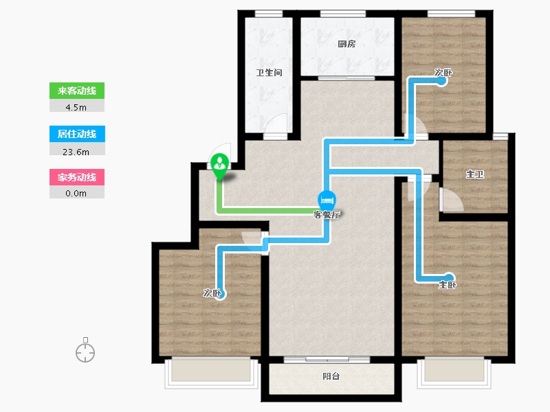 山东省-青岛市-三龙天津花园.-108.71-户型库-动静线