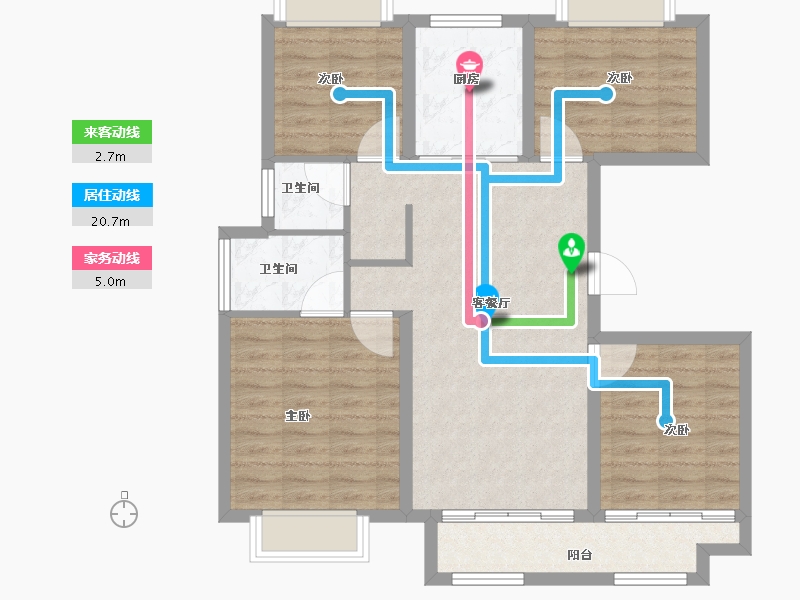 湖北省-武汉市-武汉诺德逸园-90.41-户型库-动静线