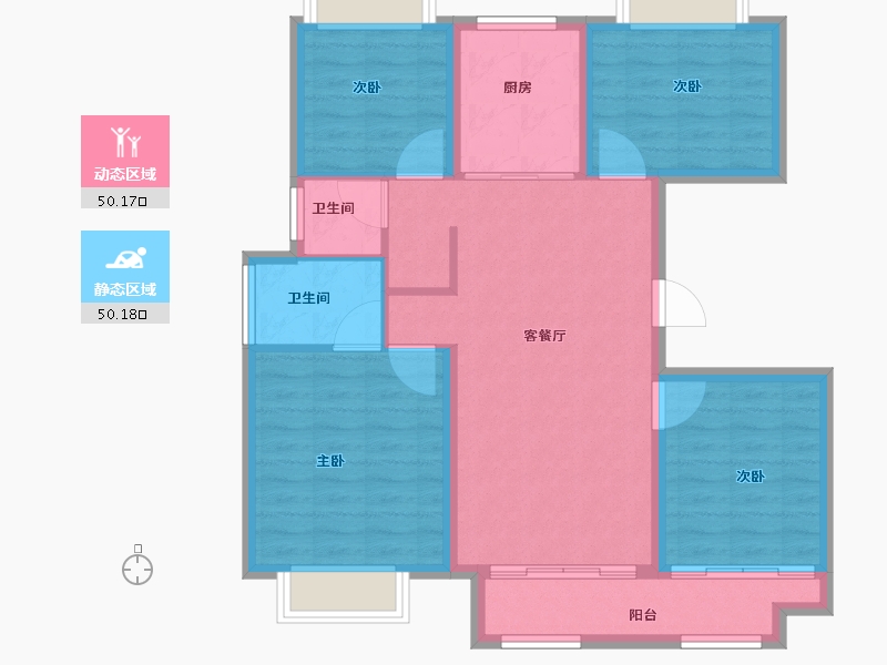 湖北省-武汉市-武汉诺德逸园-90.41-户型库-动静分区