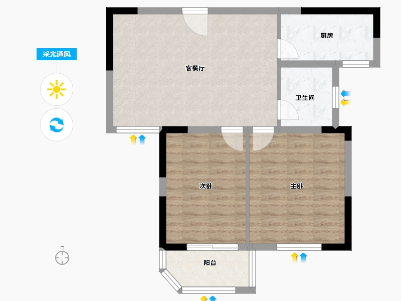 江苏省-无锡市-观山名筑-68.79-户型库-采光通风