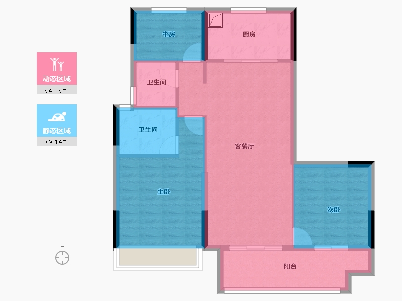 浙江省-金华市-中奥东义府-84.00-户型库-动静分区