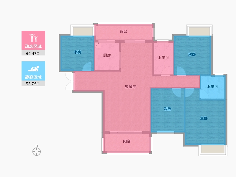 贵州省-黔东南苗族侗族自治州-滨河公馆-110.00-户型库-动静分区