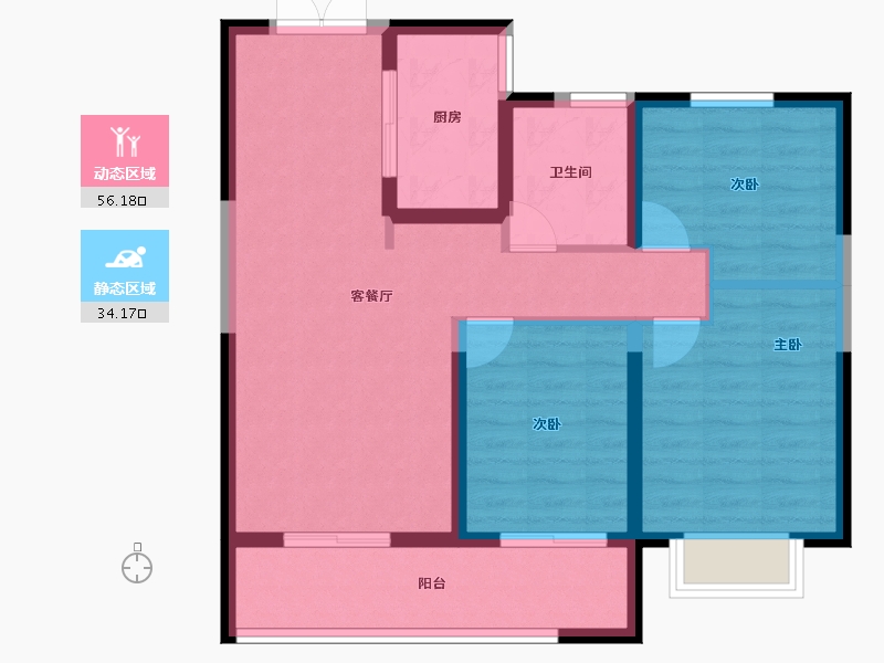 陕西省-西安市-高新云锦-80.80-户型库-动静分区