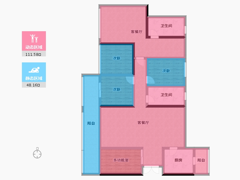 四川省-成都市-朗基和今缘-140.68-户型库-动静分区