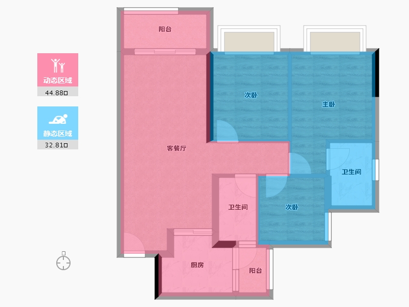 四川省-成都市-云上旅游度假区-68.87-户型库-动静分区