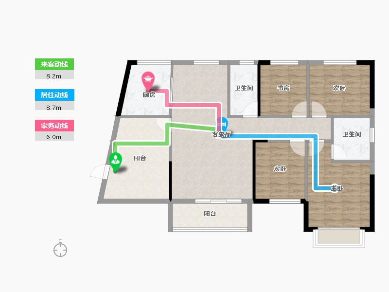 湖南省-长沙市-水墨林溪-102.35-户型库-动静线