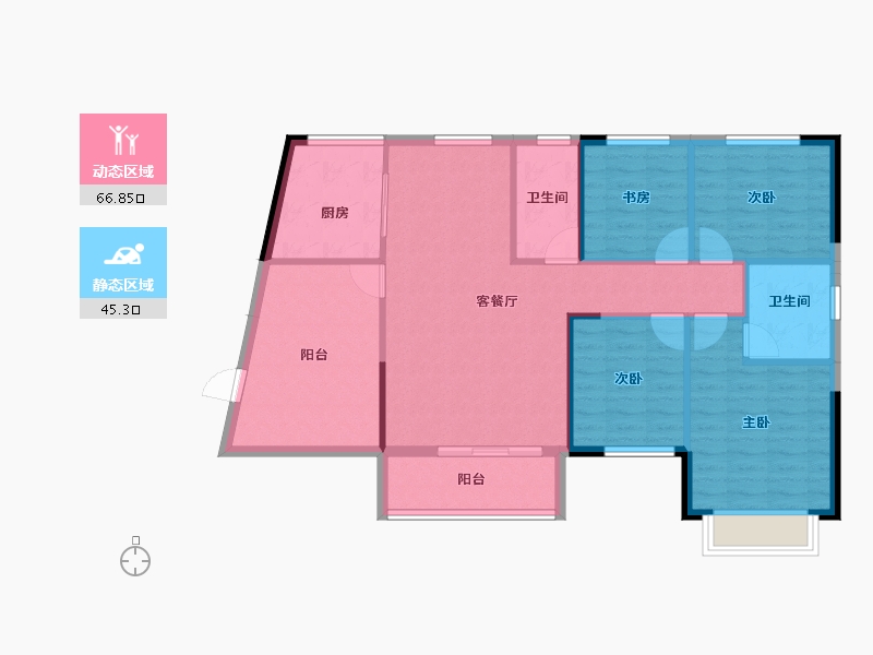 湖南省-长沙市-水墨林溪-102.35-户型库-动静分区