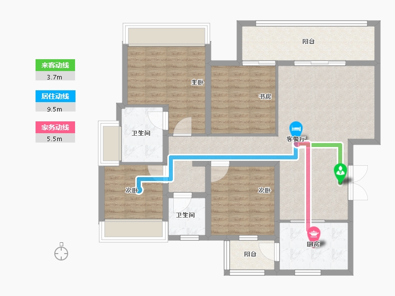 重庆-重庆市-顺山望江府-102.40-户型库-动静线