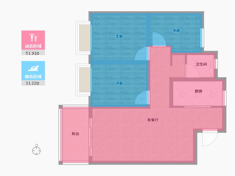 云南省-昆明市-金地商置昆悦-73.59-户型库-动静分区