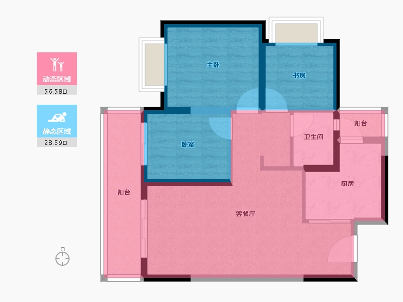 云南省-昆明市-大华公园天下-76.00-户型库-动静分区