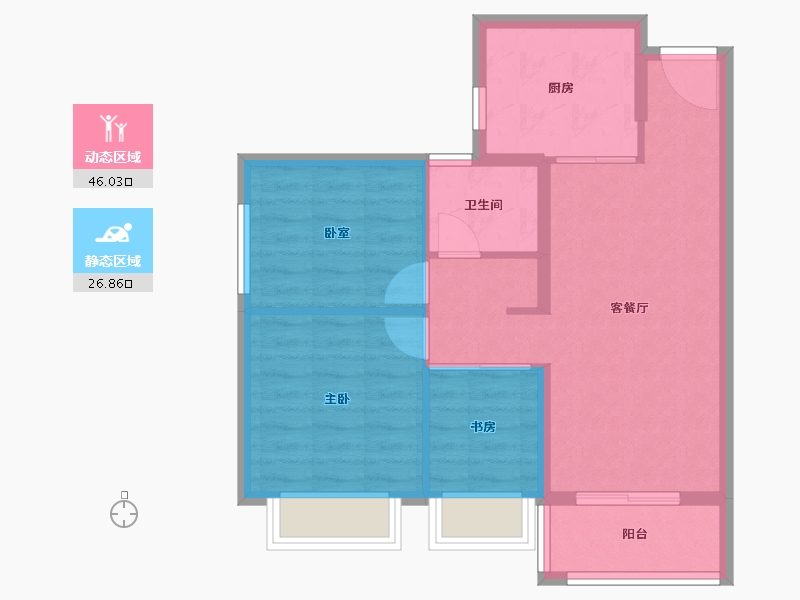 云南省-昆明市-大华公园天下-65.20-户型库-动静分区