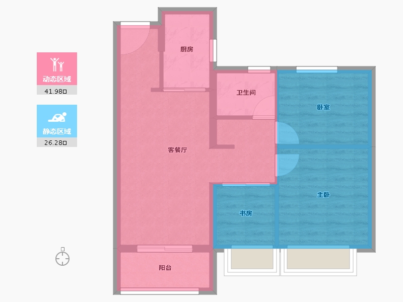 云南省-昆明市-大华公园天下-60.98-户型库-动静分区