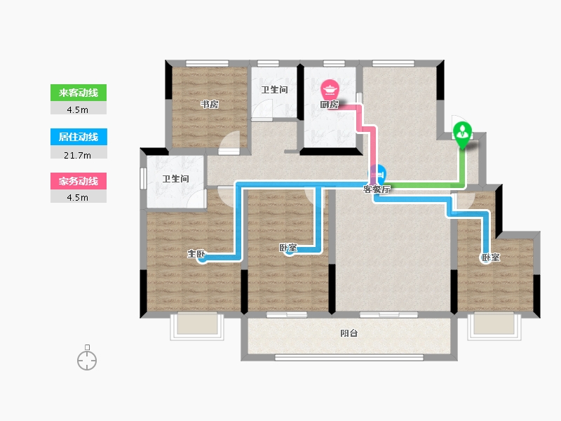 江苏省-徐州市-浅山风華-114.40-户型库-动静线