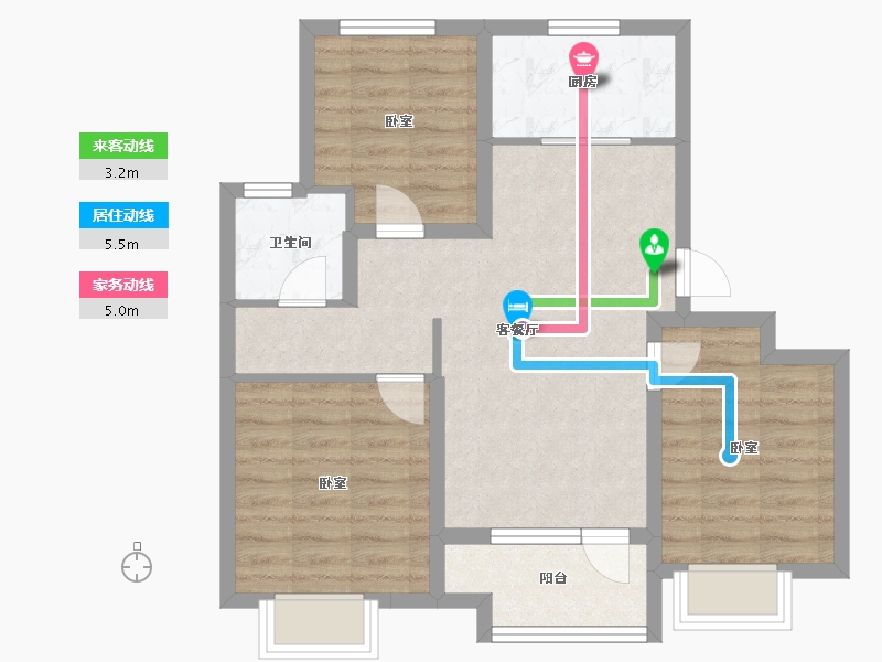 山东省-青岛市-万科北宸之光-69.60-户型库-动静线