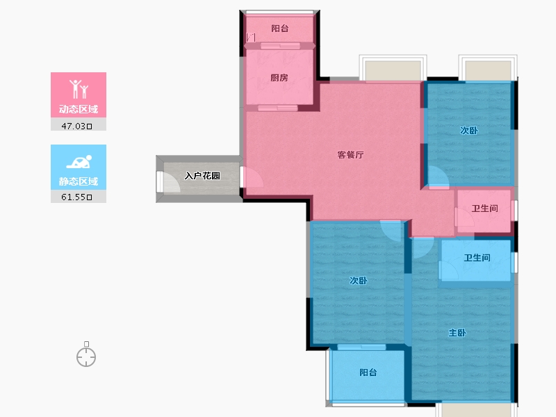 江苏省-无锡市-观山名筑-100.69-户型库-动静分区